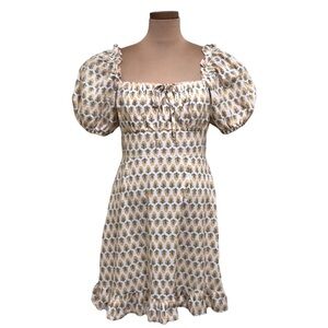 Dizzy Lizzy Dress Stitch Fix Size Large Ivory Yellow Floral Print